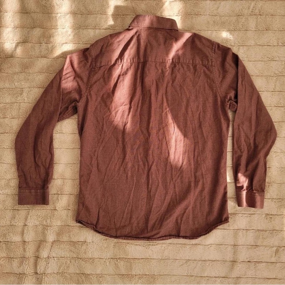 Jack & Jones Casual Burgandy Tone Button Down Shirt M - Picture 2 of 3